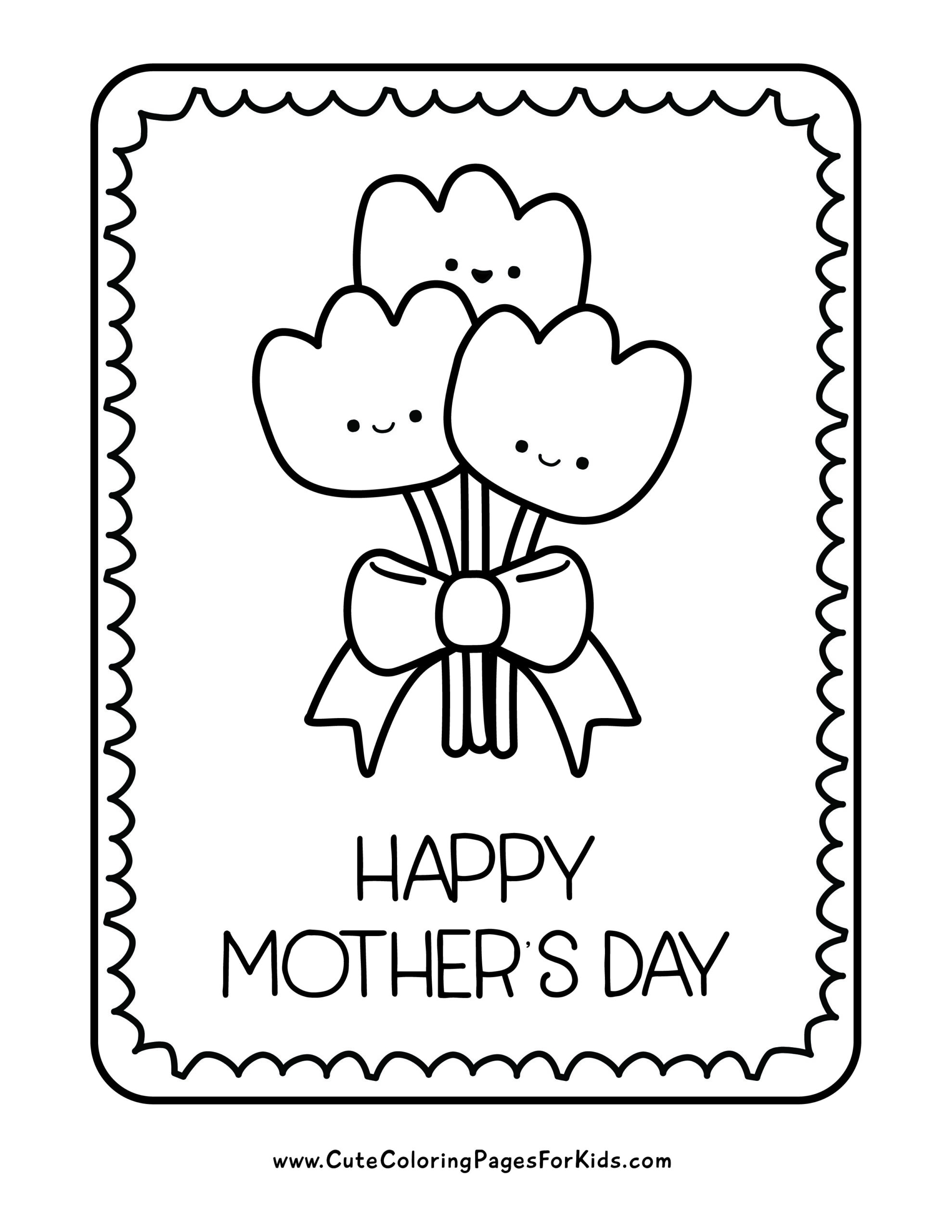 Happy Mothers Day Coloring Pages