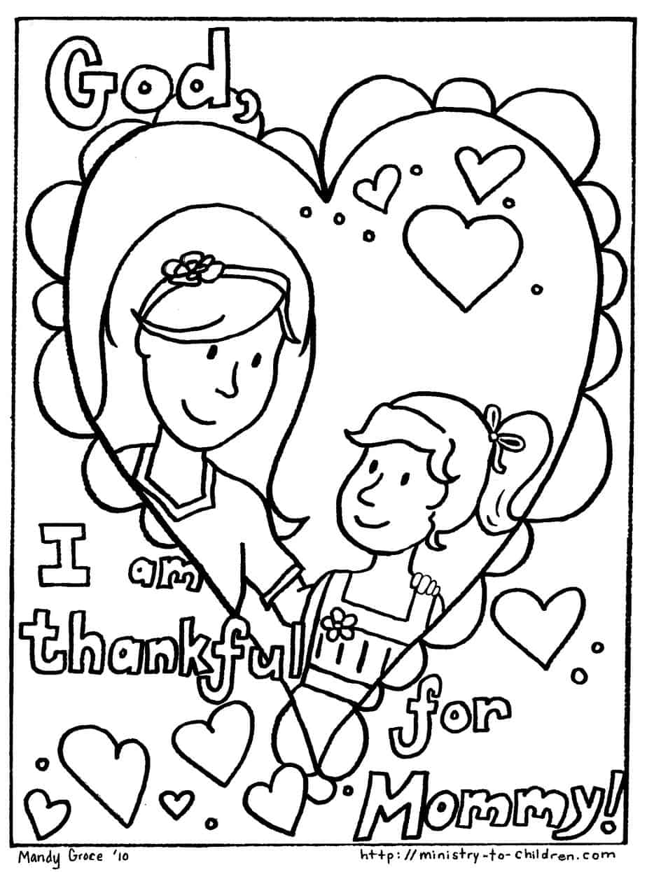 Mothers Day Coloring Worksheets