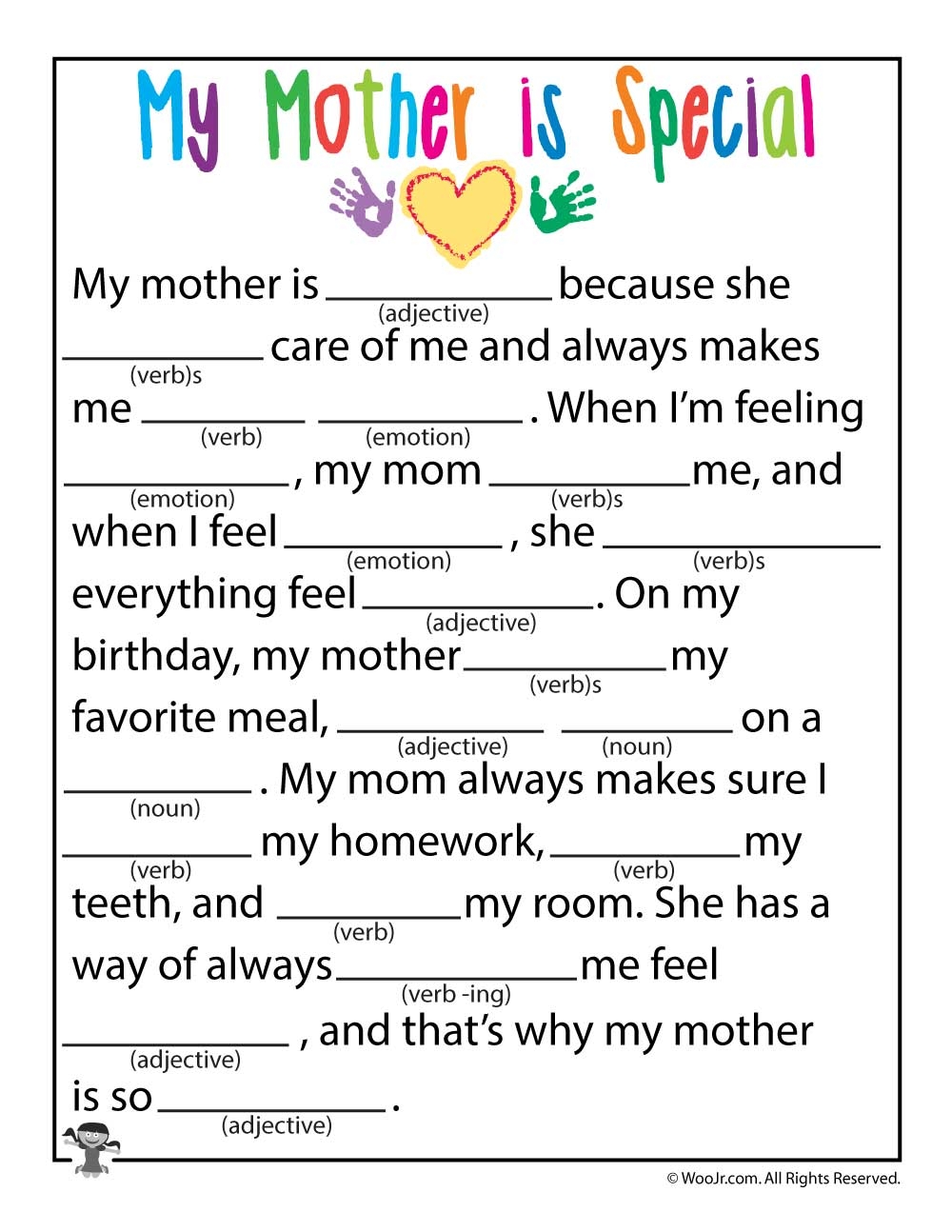Mothers Day Ad Lib Fill In Stories Woo Jr Kids Activities Worksheets Library