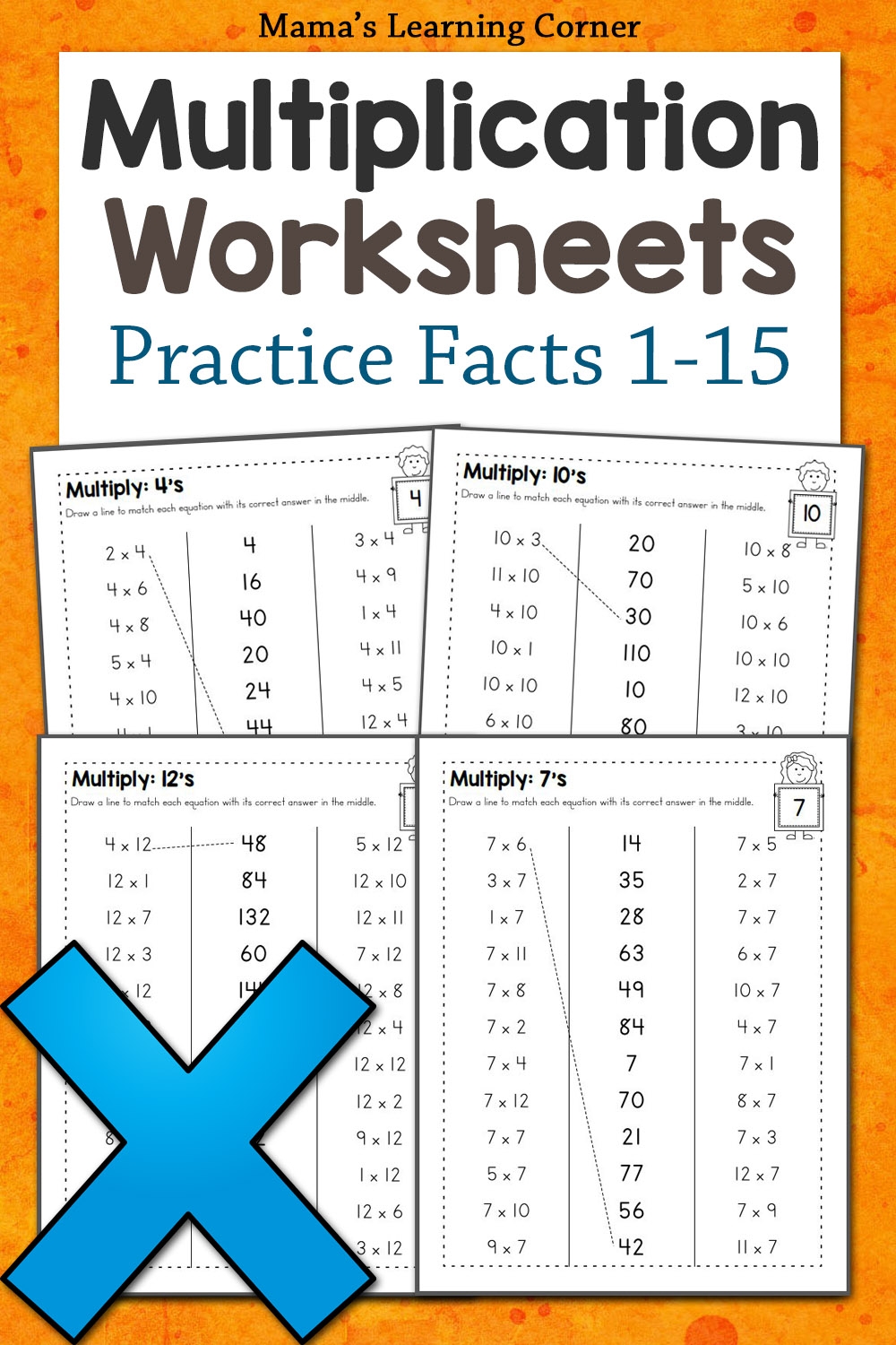 12 multiplication facts worksheet