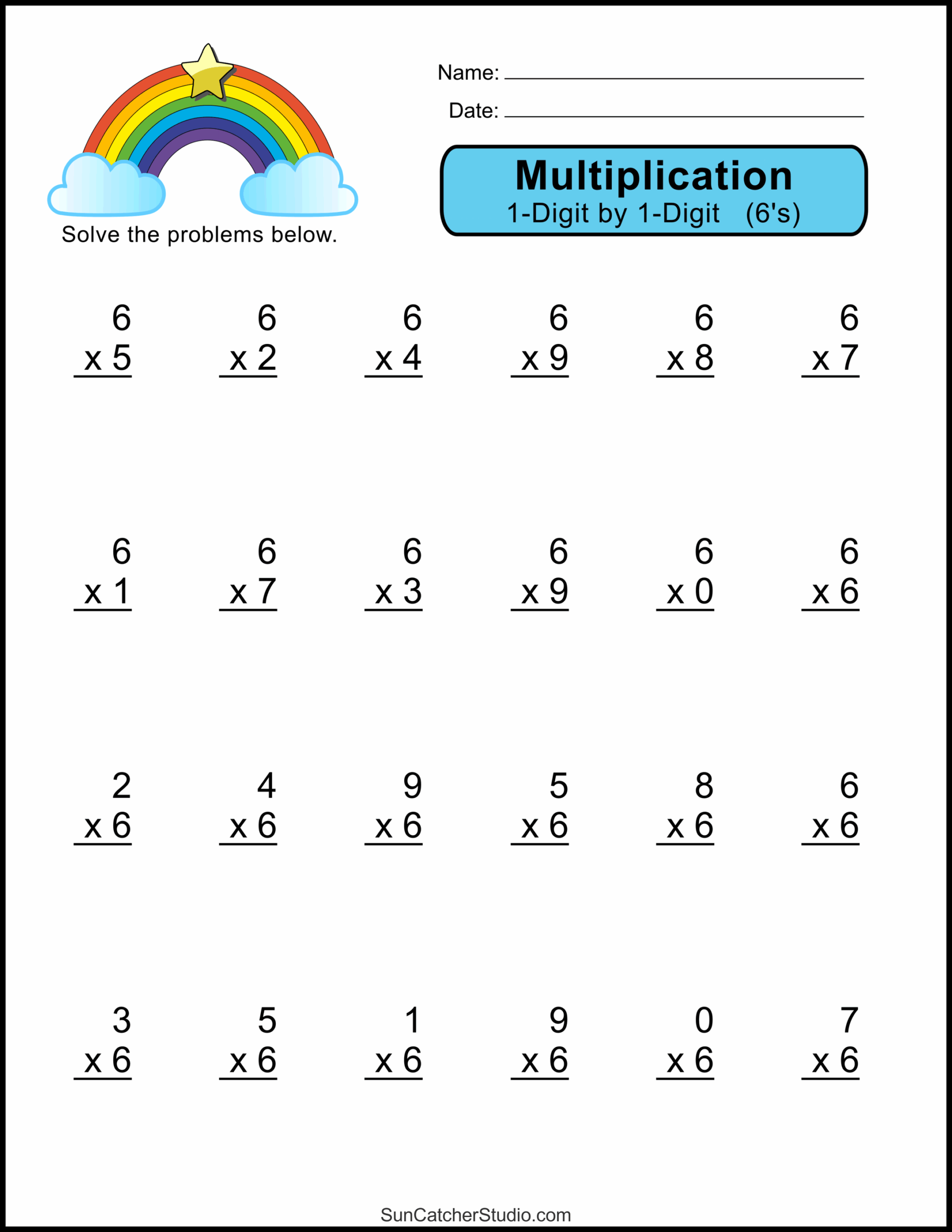 Multiply By 1 Worksheet