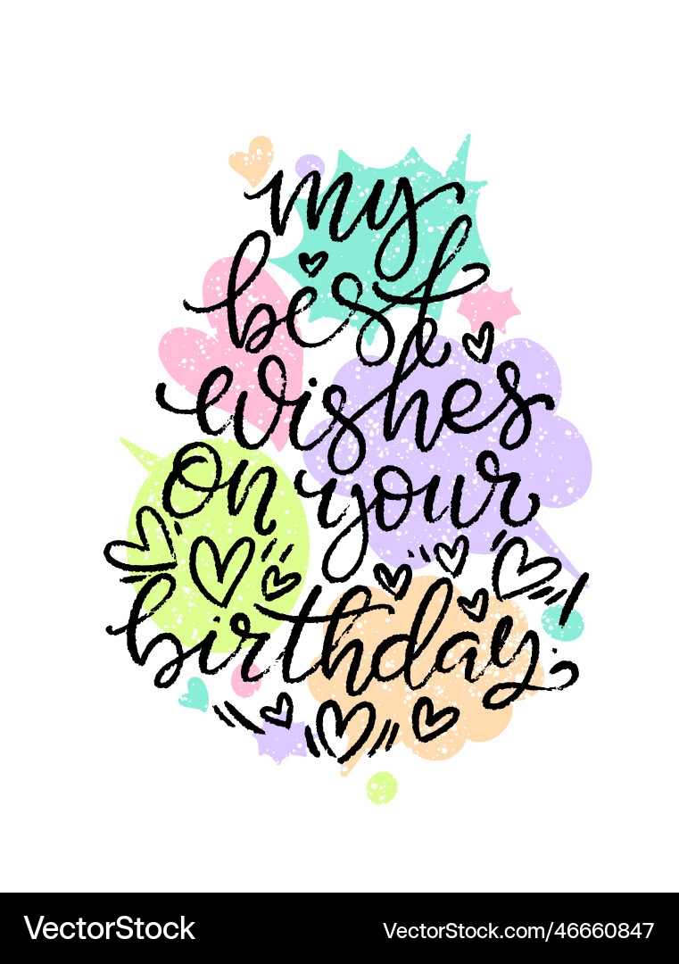 My Best Wishes On Your Birthday Greeting Quote Vector Image
