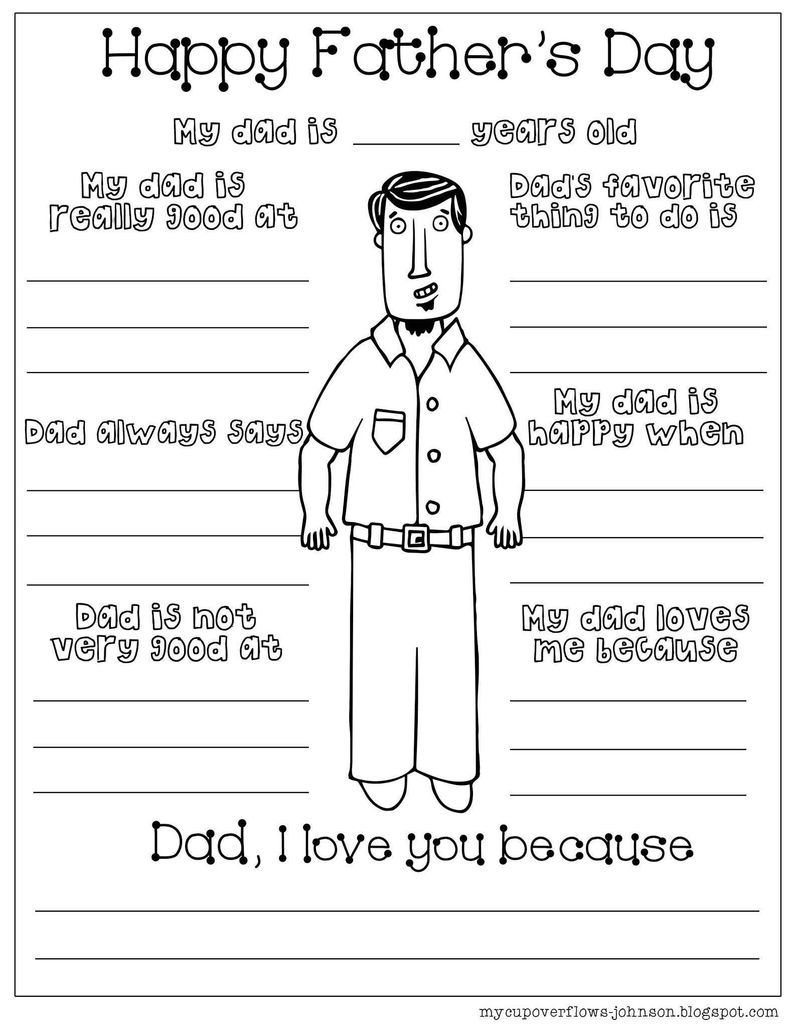 Father’s Day Worksheets For Kids