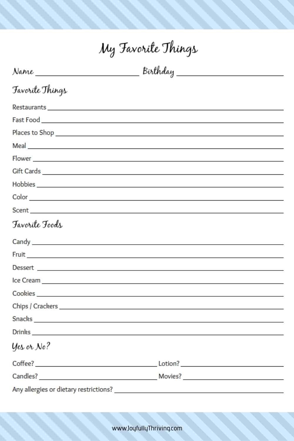 My Favorite Things Worksheet Pdf Free