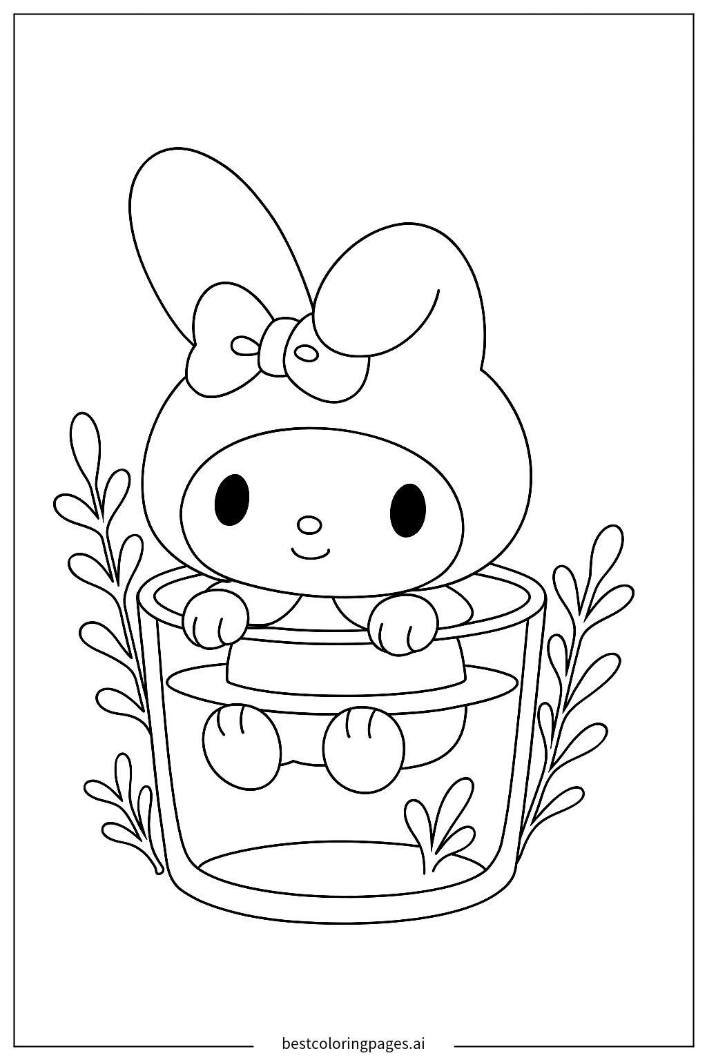 My Melody In A Cup Coloring Page Free Printable BestColoringPages AI My Melody In A Cup Coloring Page Free Printable BestColoringPages AI
