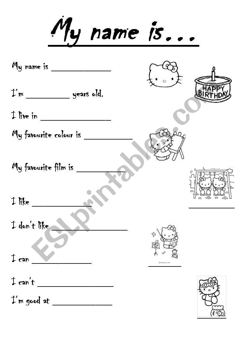 My Name Is ESL Worksheet By Aga d7 Worksheets Library