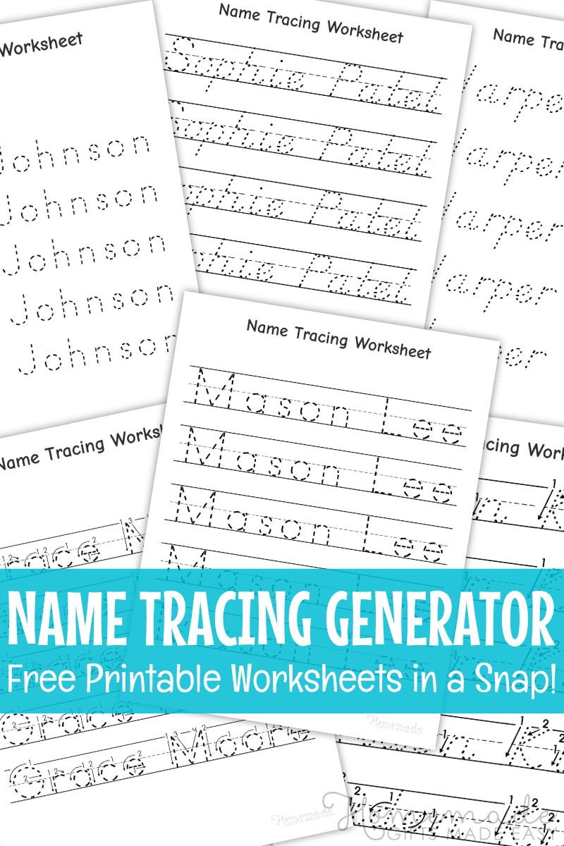 Name Tracing Worksheet Creator