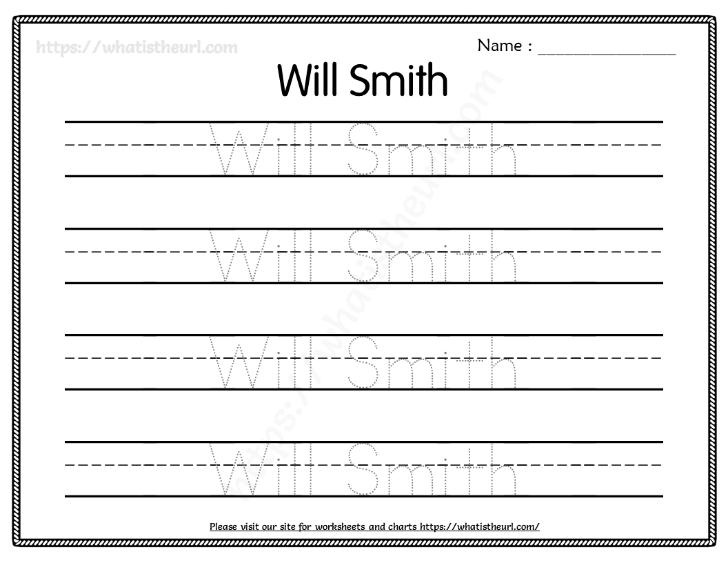 tracing name worksheet generator