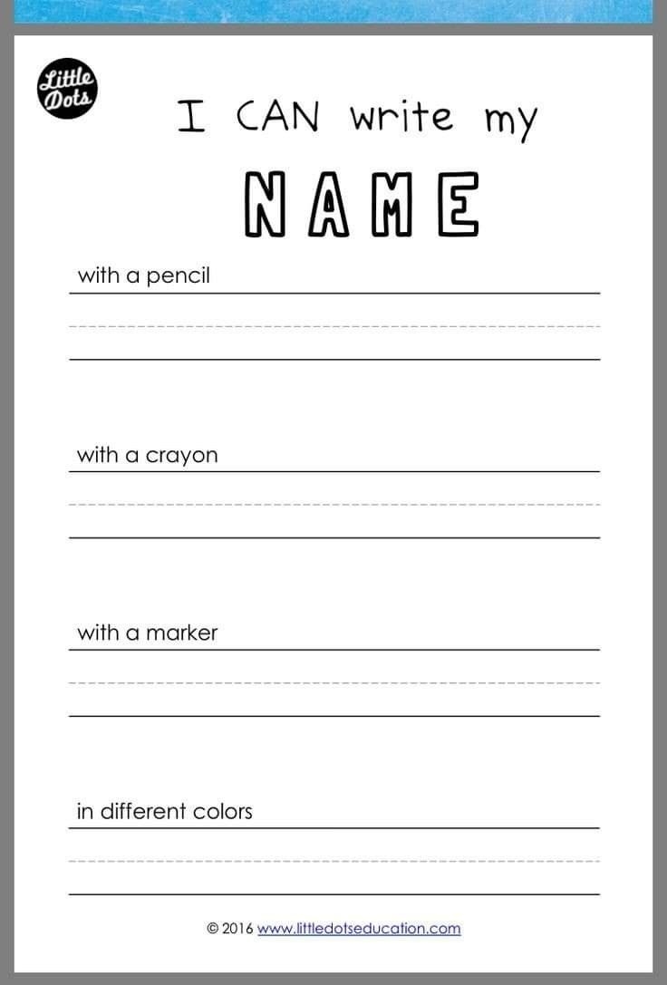 write your name worksheet