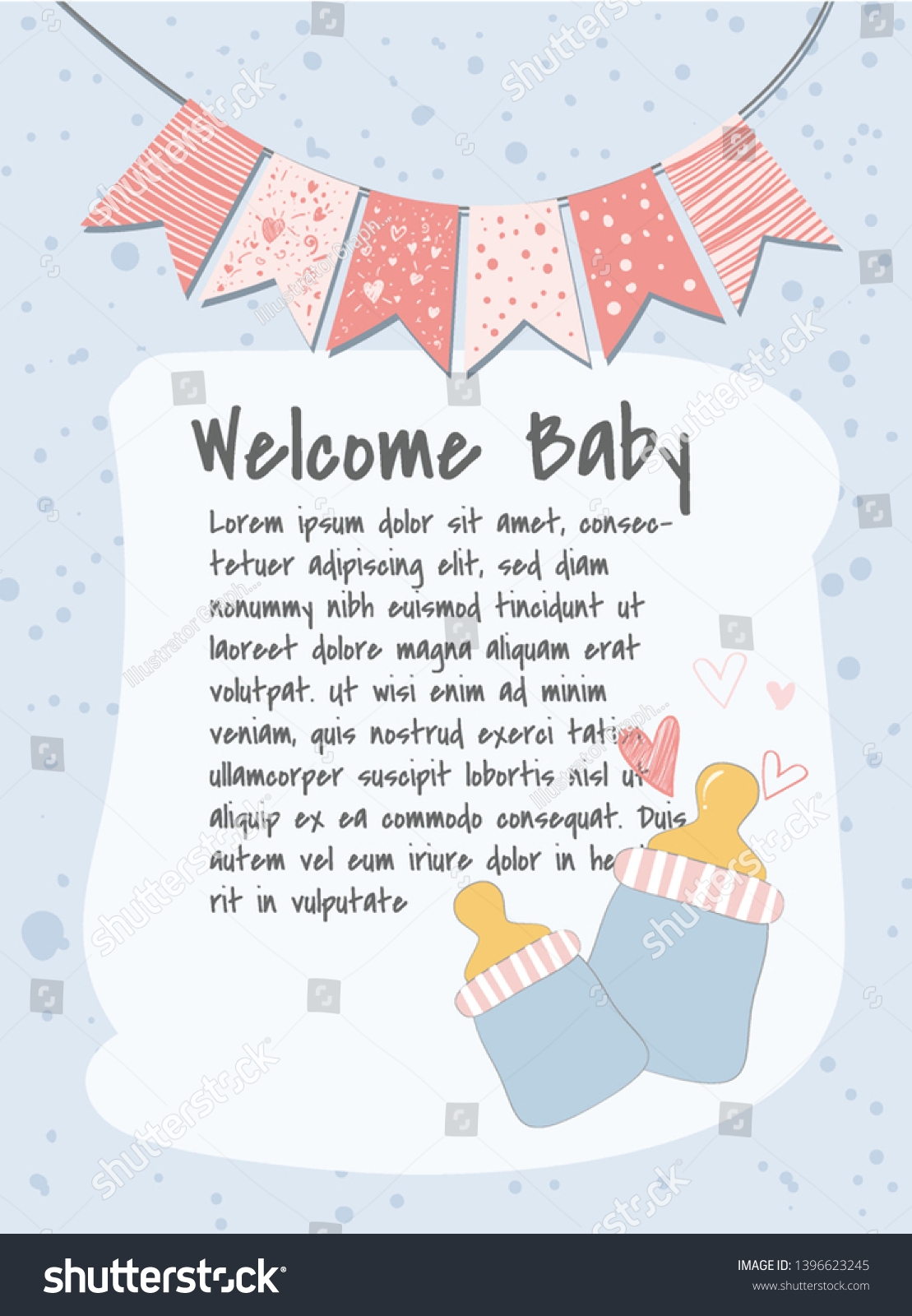New Baby Card Background Message Cardcongratulations Stock Vector Royalty Free 1396623245 Shutterstock