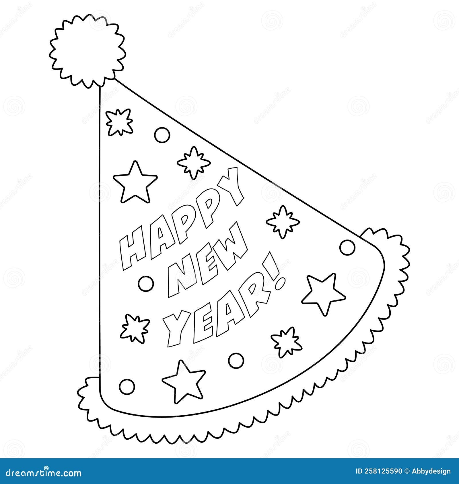 New Years Eve Party Hat Isolated Coloring Page Stock Vector Illustration Of Color Kids 258125590 New Years Eve Party Hat Isolated Coloring Page Stock Vector Illustration Of Color Kids 258125590