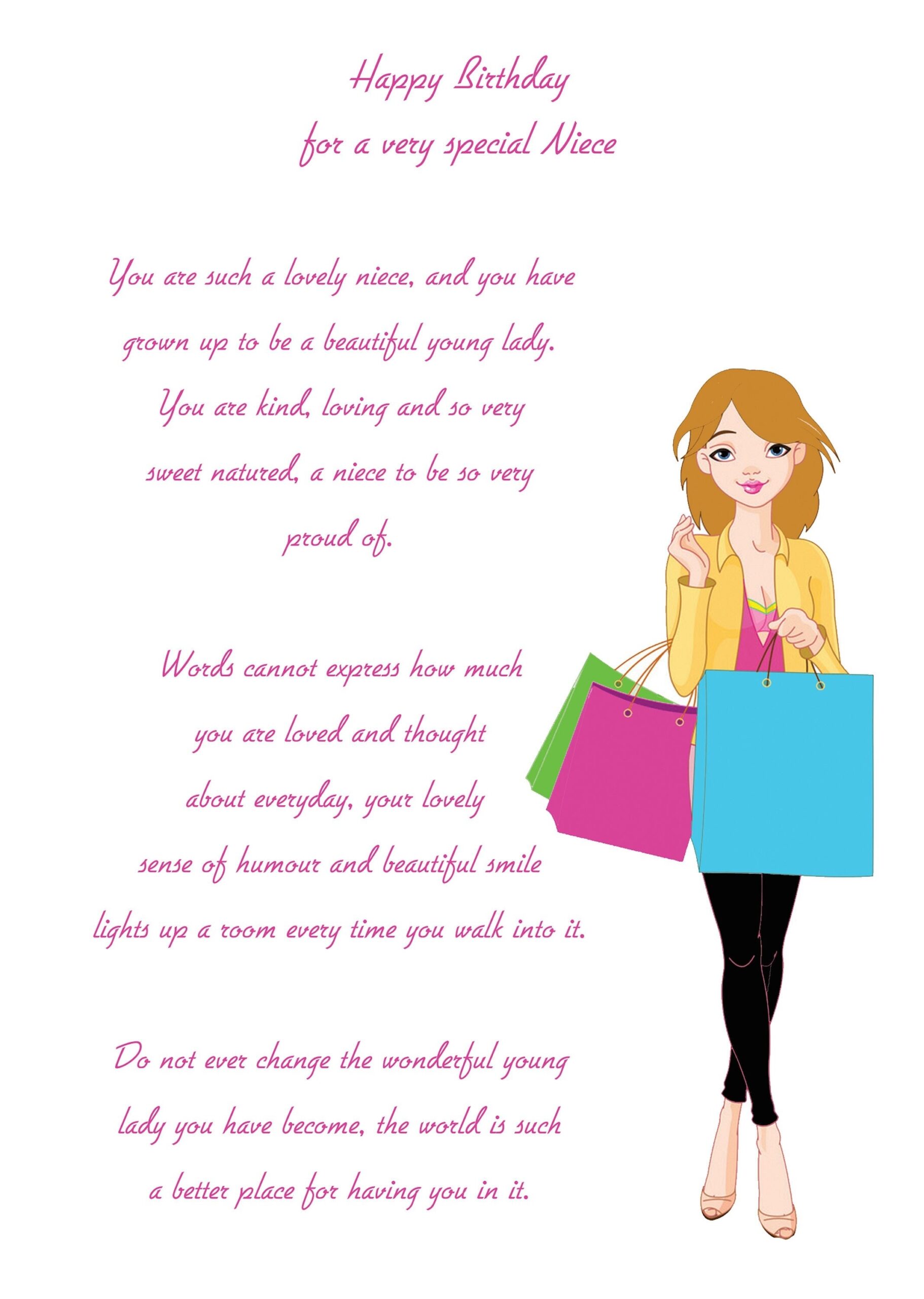 Niece Birthday Card any Age Can Be Added And I Changed To Us Etc Etsy