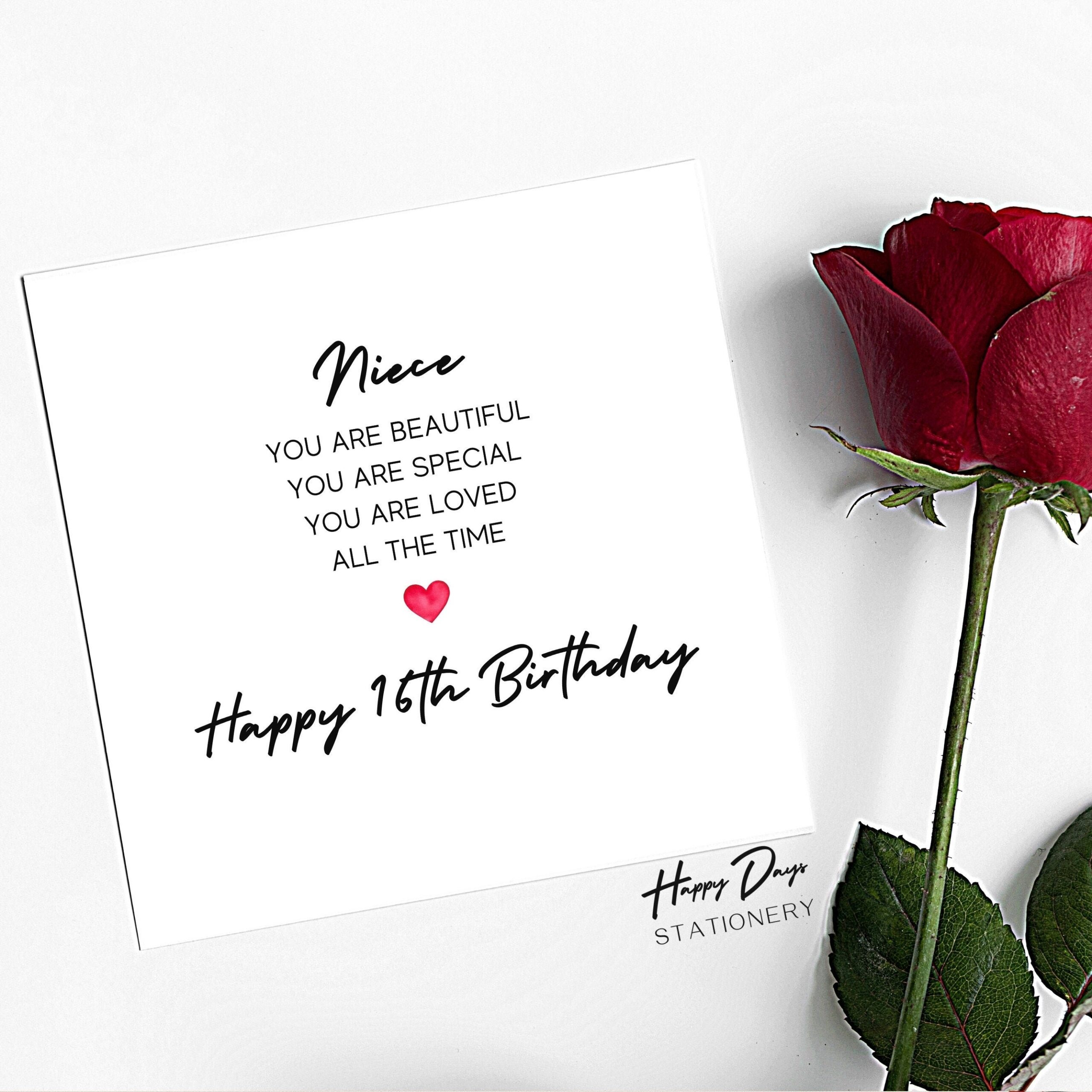 Niece Birthday Card Poem Birthday Card For Niece 16th Birthday Card For Niece Niece 16th Birthday Happy 16th Birthday 16 Etsy
