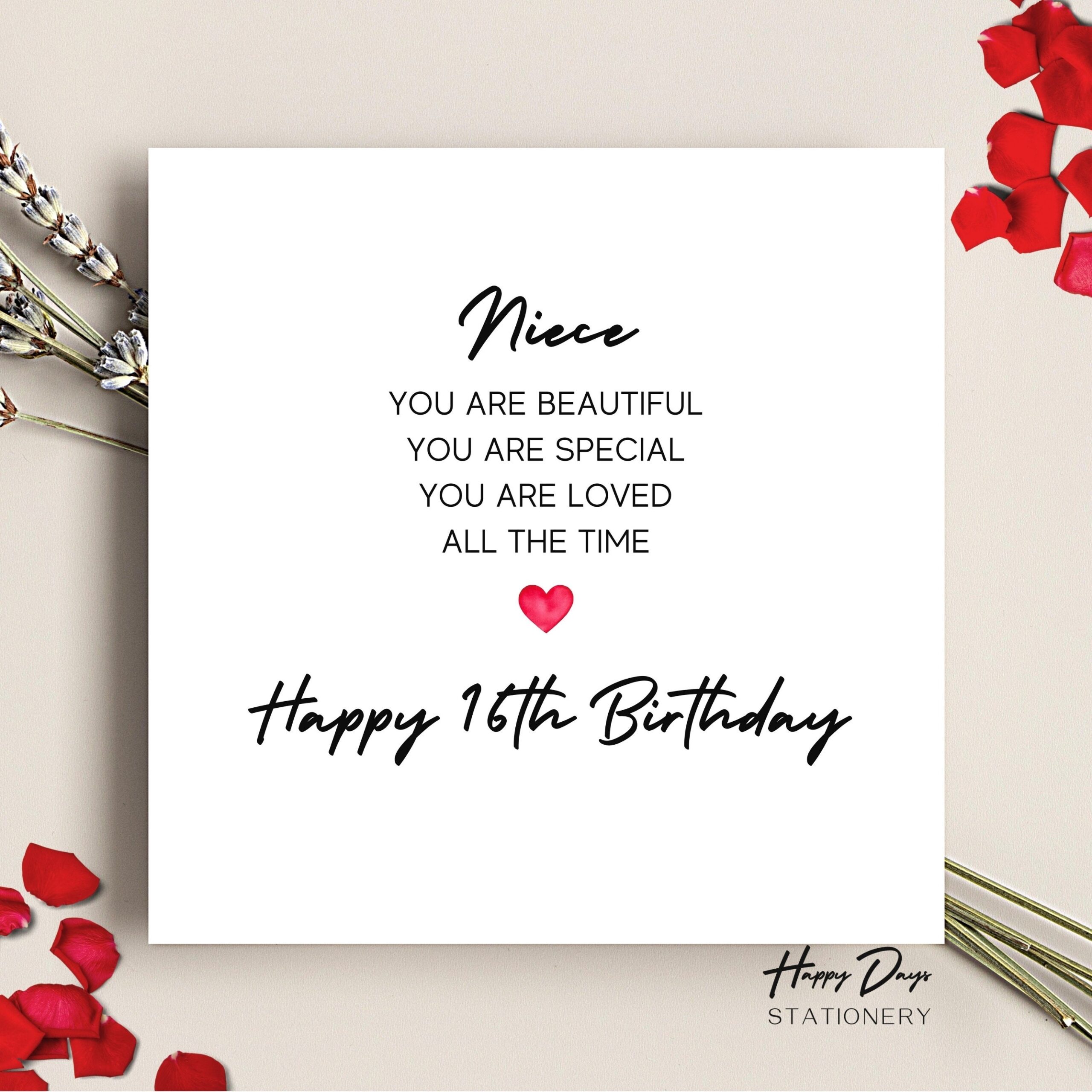 Niece Birthday Card Poem Birthday Card For Niece 16th Birthday Card For Niece Niece 16th Birthday Happy 16th Birthday 16 Etsy