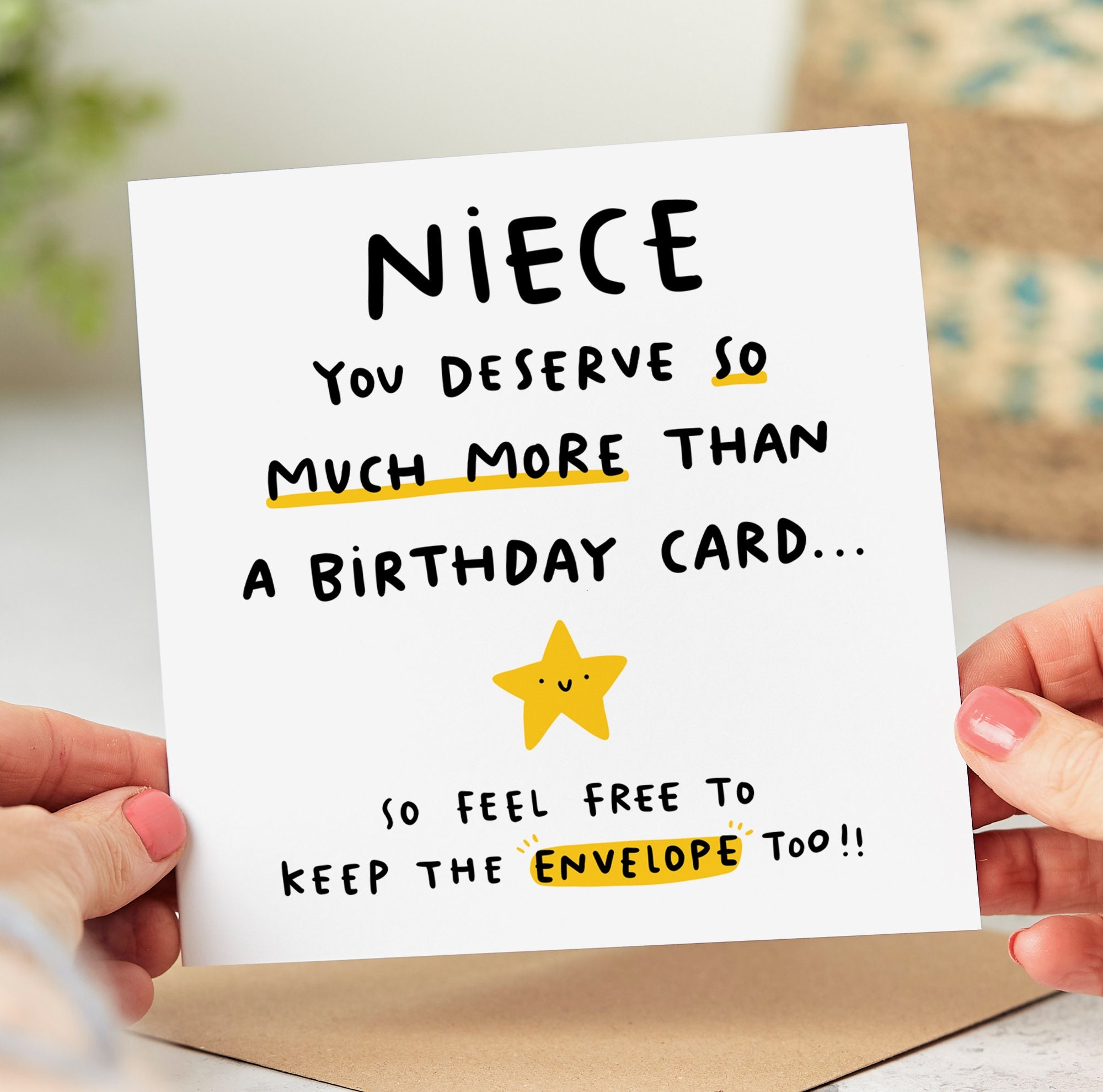 Niece You Deserve More Than A Birthday Card Funny Niece Birthday Card Keep The Envelope Joke For Her Etsy