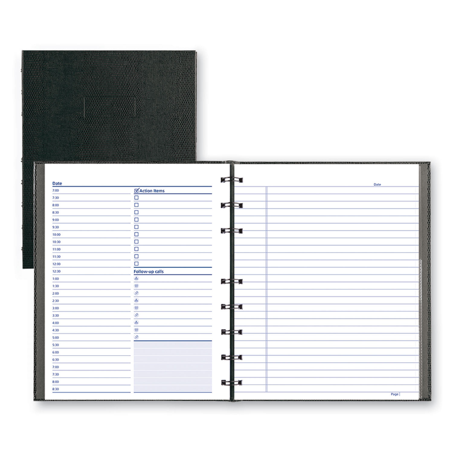 NotePro Undated Daily Planner 9 25 X 7 25 Black Cover Undated Mastersupplyonline