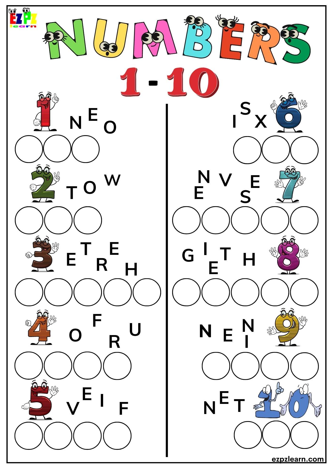 Number 1 10 Worksheets Worksheets Library