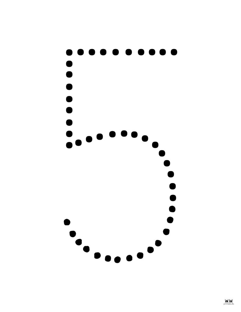 Number 5 Tracing Worksheet
