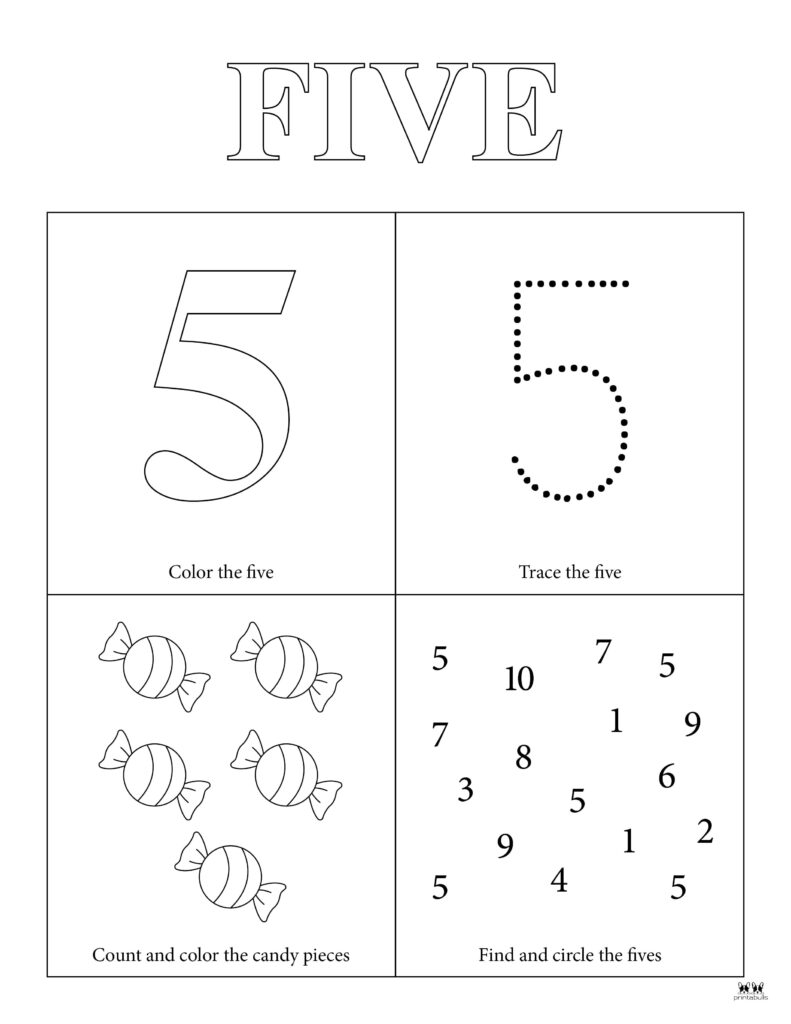 Number 5 Tracing Worksheets 15 FREE Pages Printabulls Worksheets Library