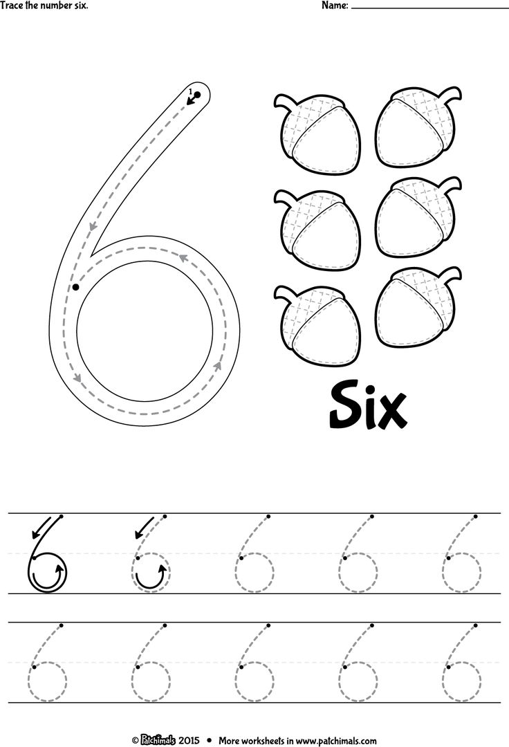 Number 6 Tracing Worksheet