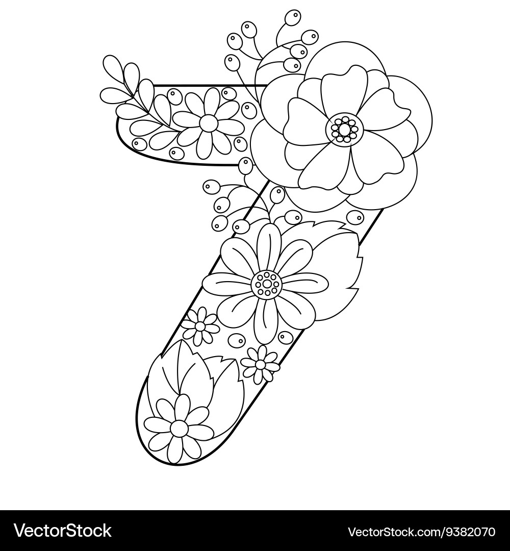 Coloring Book Number 7 Coloring Page