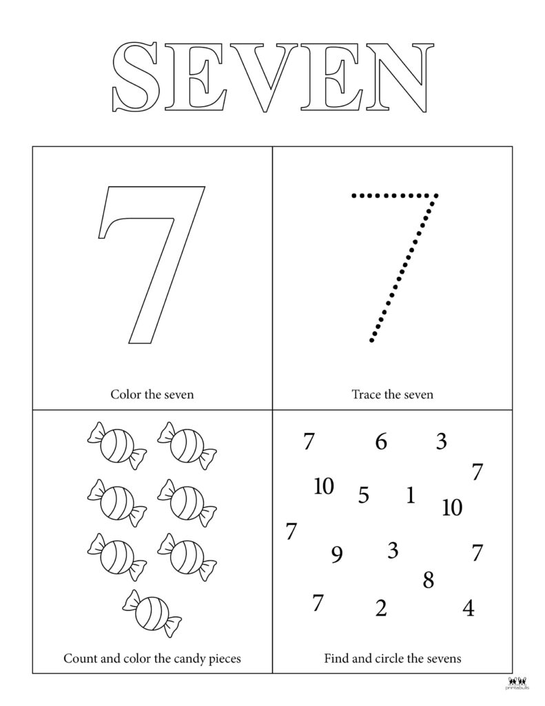 Number 7 Tracing Worksheets 15 FREE Pages Printabulls
