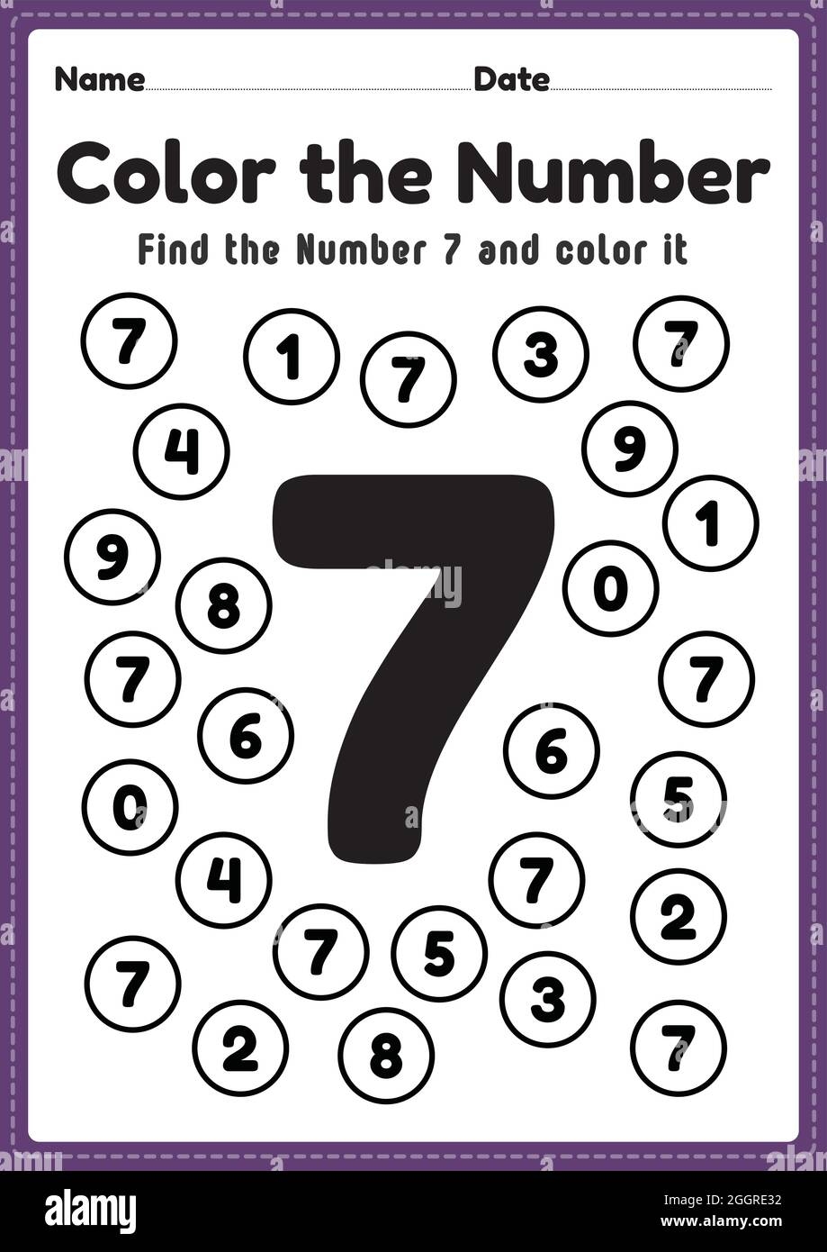 Number 7 Preschool Worksheets