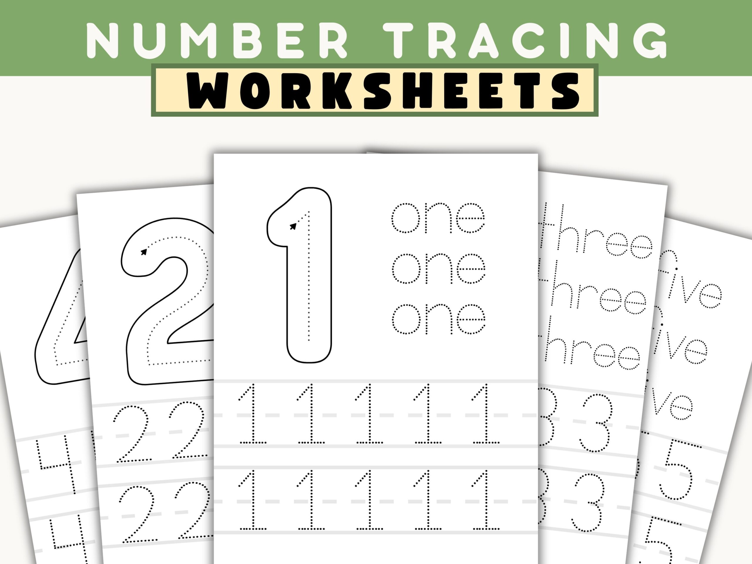 Number Recognition Preschool Activities Tracing Numbers 1 10 Worksheets PDF Etsy