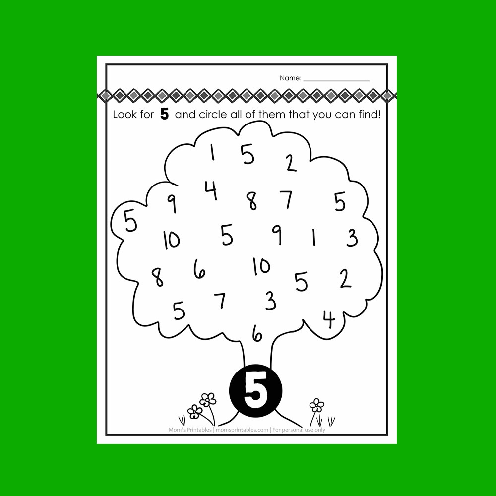 number identification worksheets 1 10