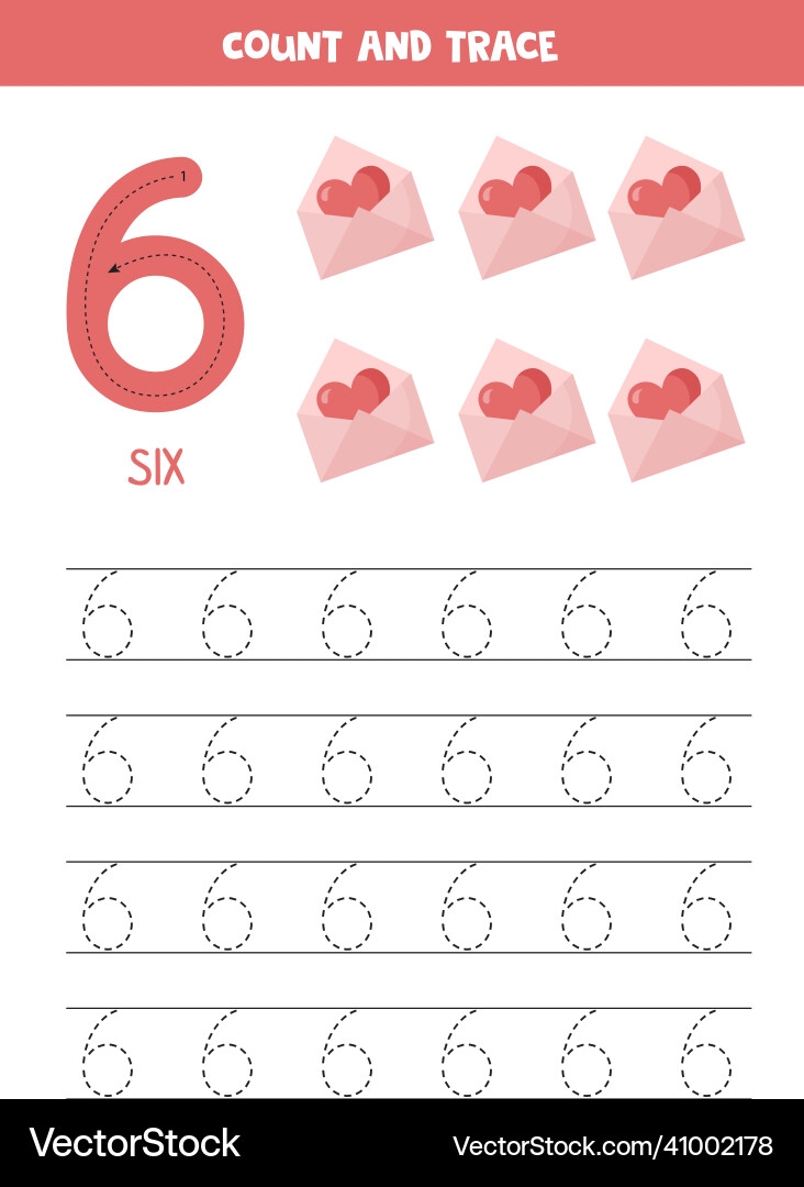 number 6 tracing worksheet