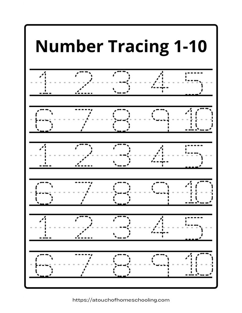 number tracing worksheets free