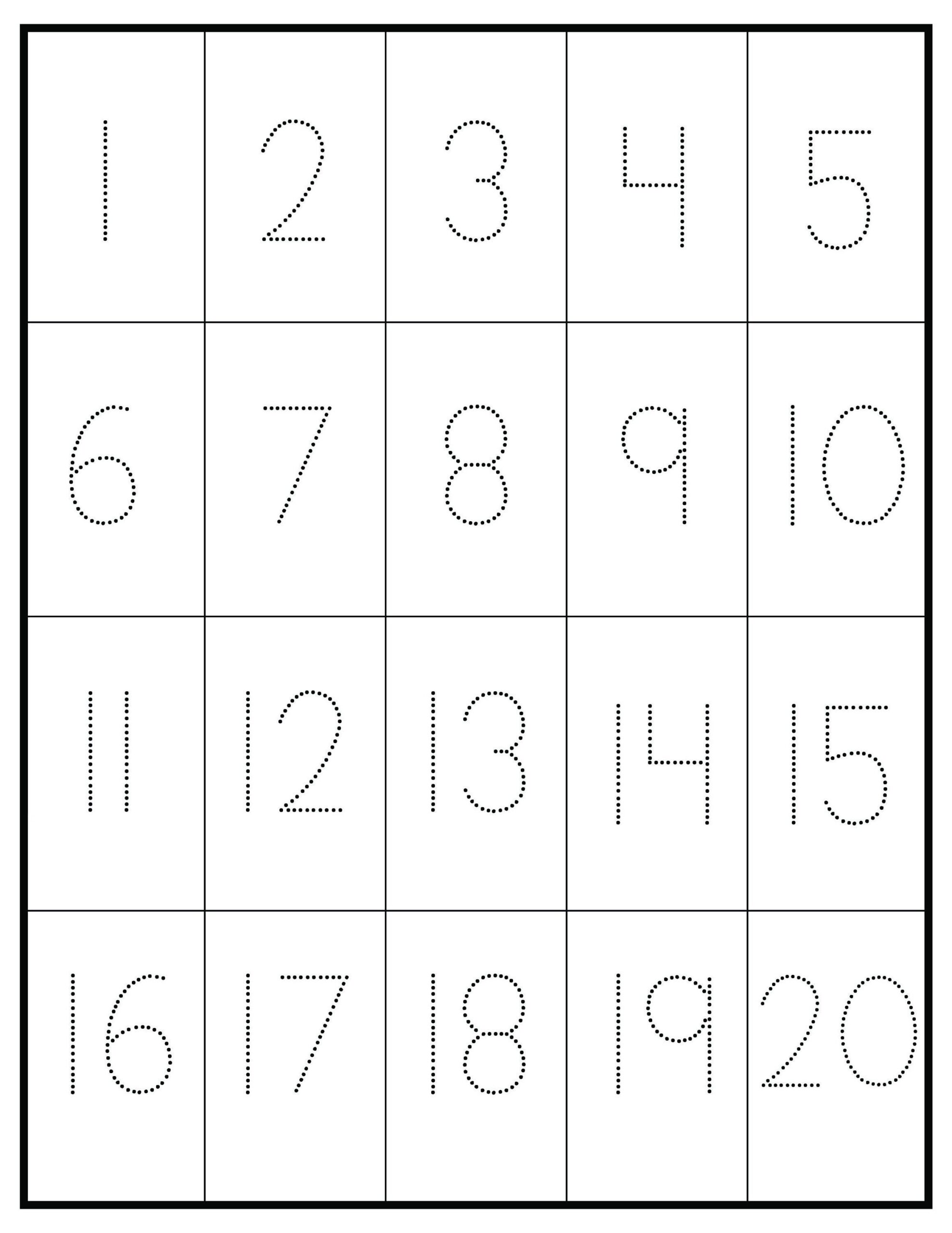 traceable number worksheets 1 20