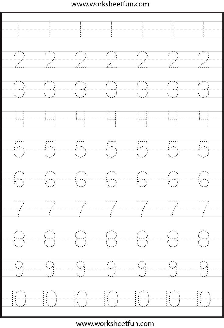 Preschool Tracing Worksheets Numbers