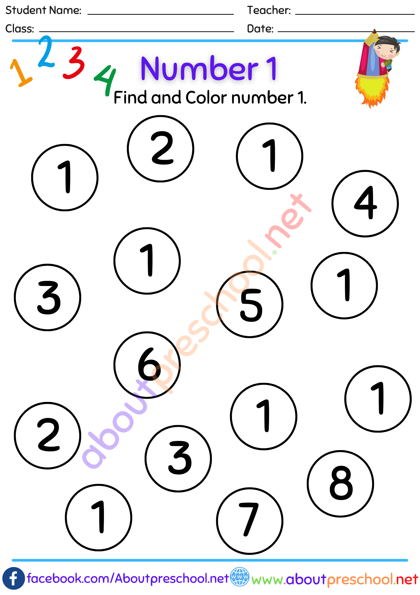 Number Worksheets For Kindergarten Archives Page 2 Of 9 About Worksheets Library