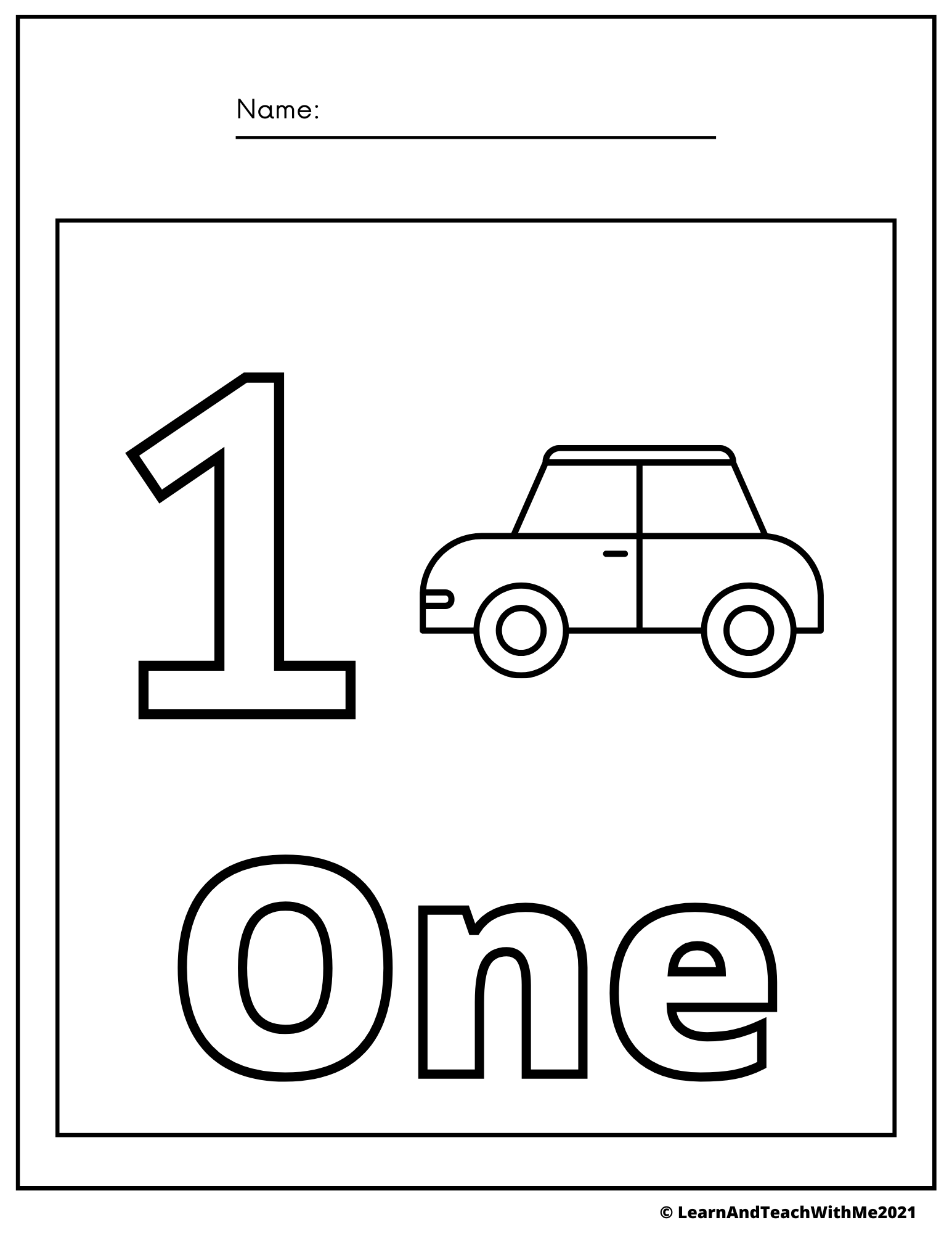 Number 1 Coloring Page
