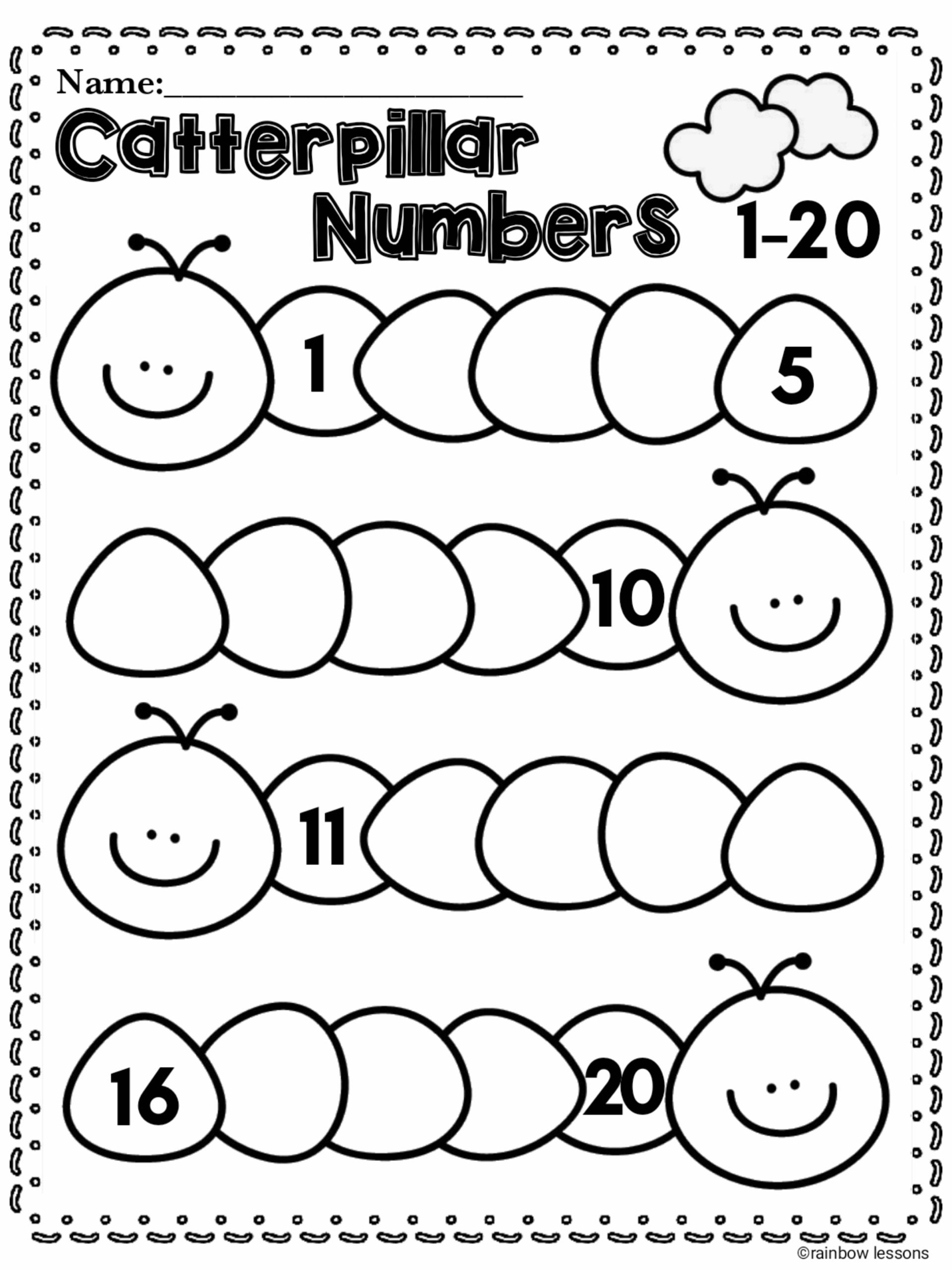 Preschool Worksheets Numbers 1-20