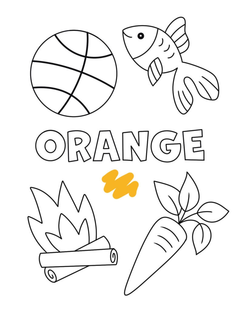 Color Orange Coloring Page