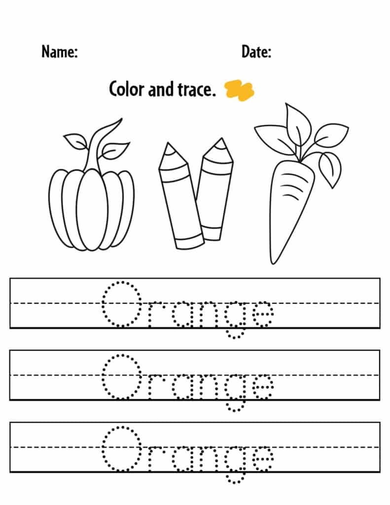 Orange Color Activities And Worksheets For Preschool The Worksheets Library