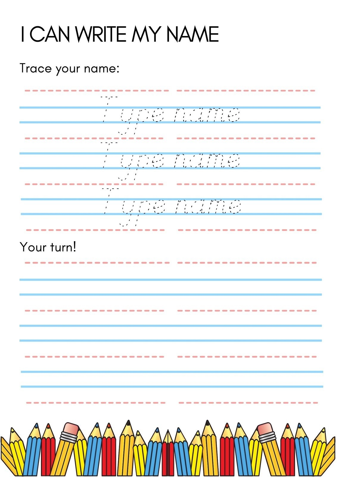 Page 5 Free Custom Printable Handwriting Worksheet Templates Canva