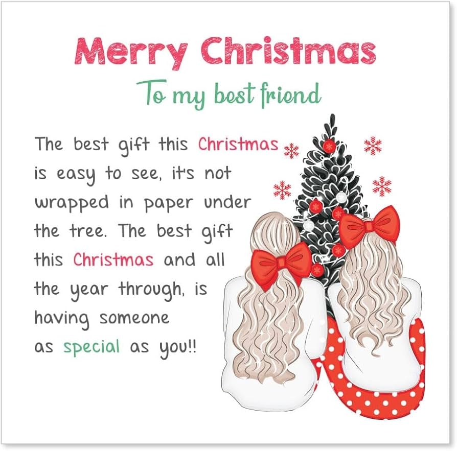Papa Prints Special Friend Christmas Card Female Best Friend Christmas Card 145 X 150 Mm Christmas Cards For Special Friends Best Friend Card With Envelope Amazon co uk Stationery Office Supplies
