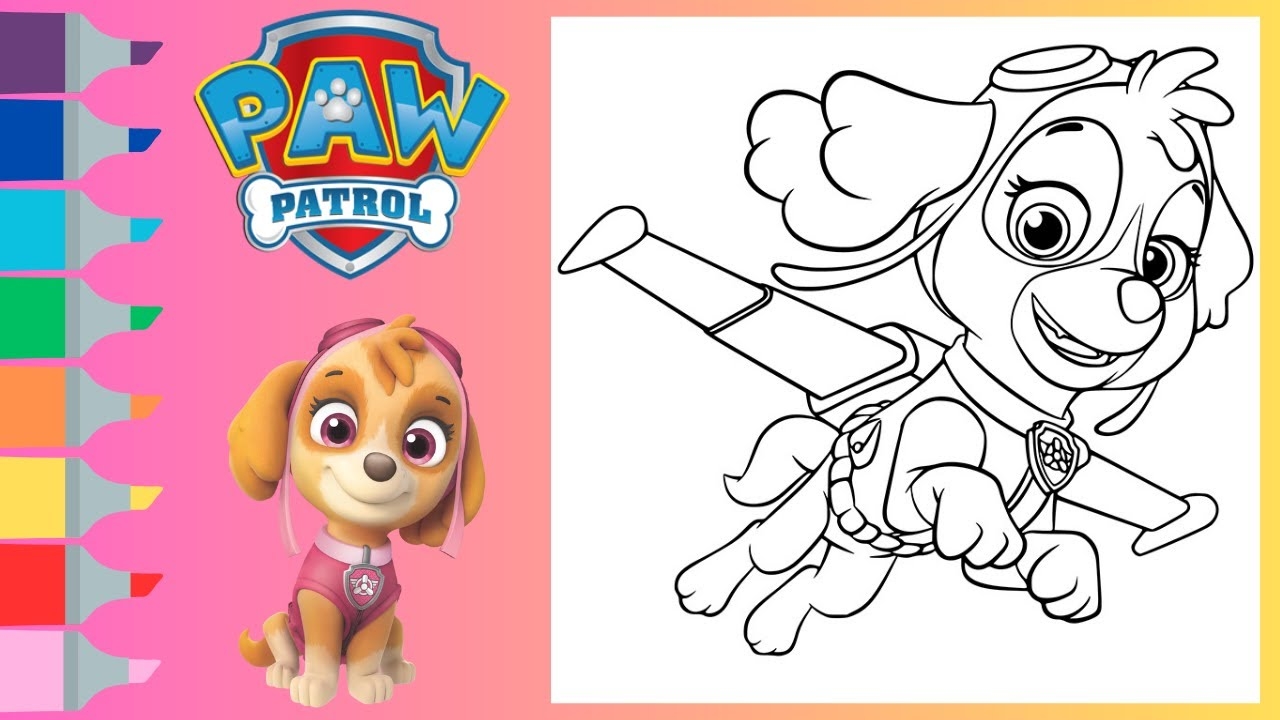 skye paw patrol coloring pages