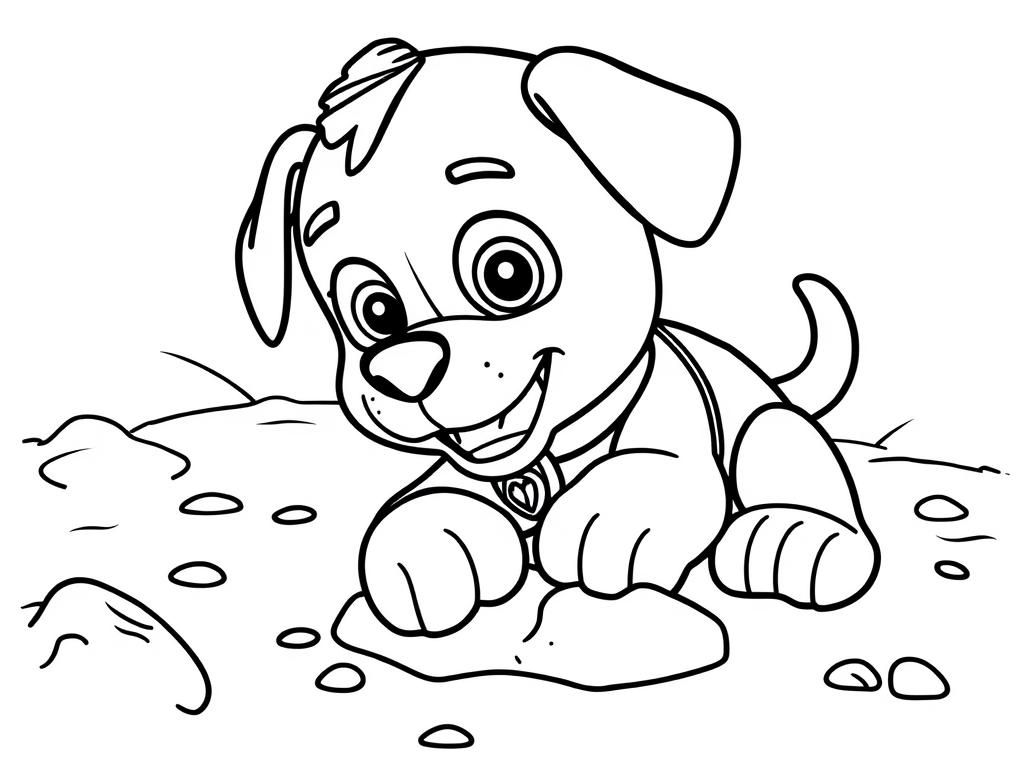 Paw Patrol Coloring Page Showing Rubble Digging In The Dirt With His Paws Free Printable Coloring Page Paw Patrol Coloring Page Showing Rubble Digging In The Dirt With His Paws Free Printable Coloring Page