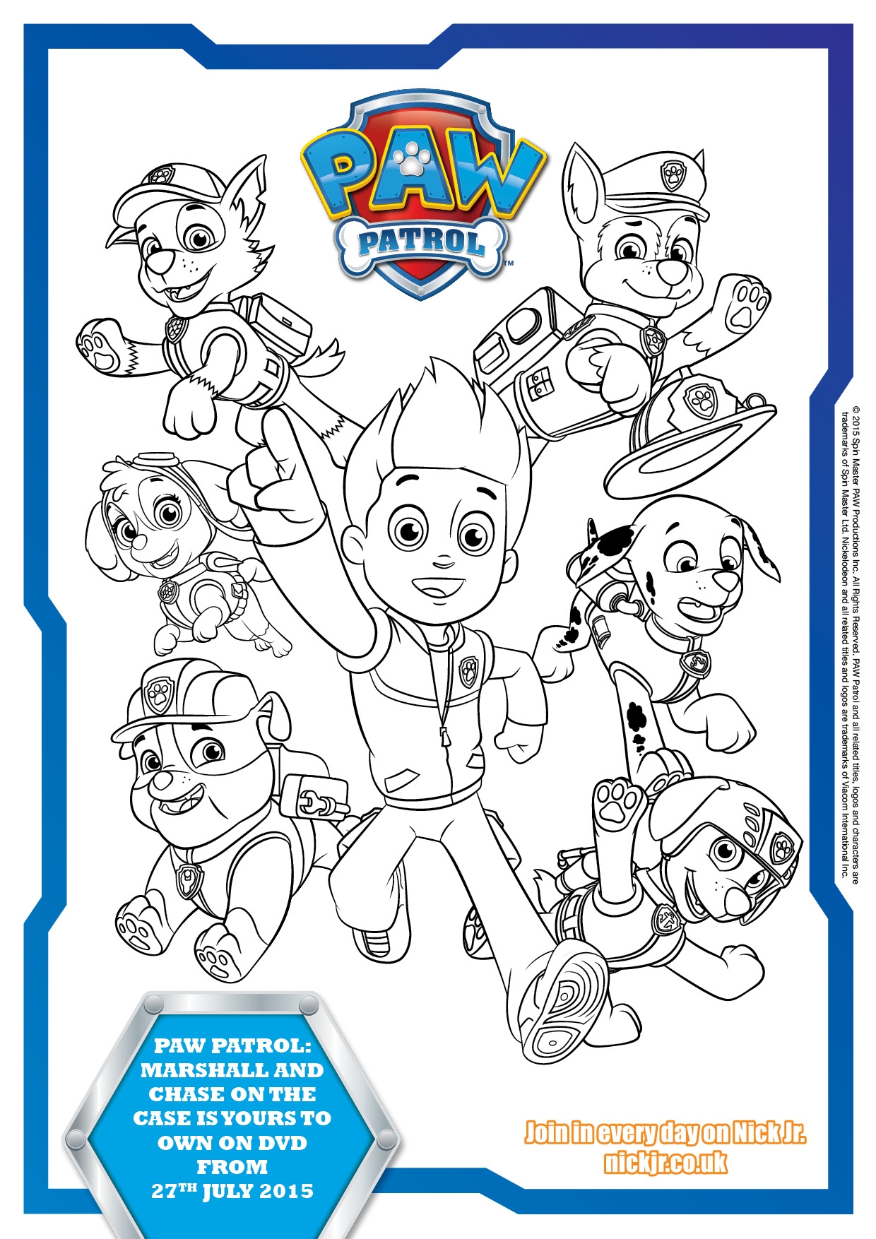 Paw Patrol Colouring Pages And Activity Sheets Free Printables Worksheets Library
