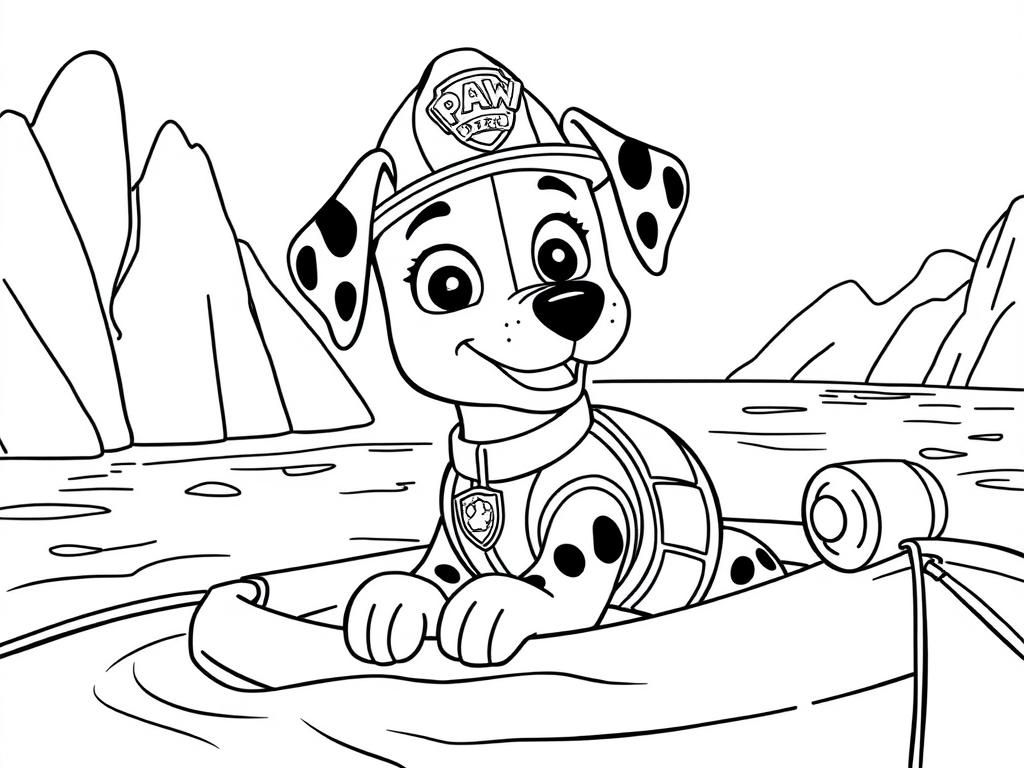 Paw Patrol Marshall Coloring Page Free Printable Coloring Page