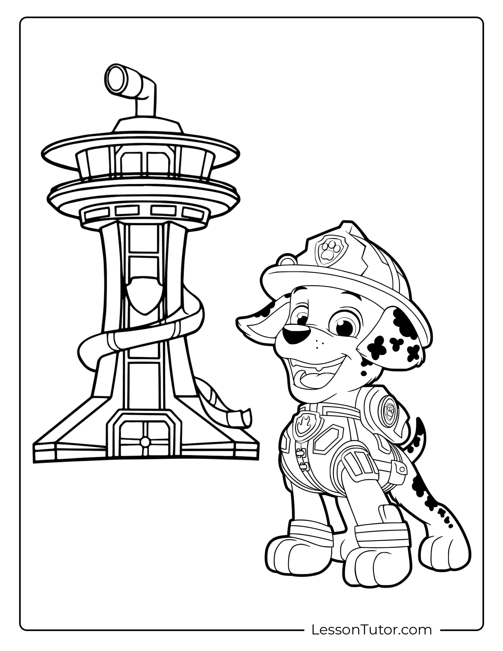 Marshall From Paw Patrol Coloring Pages