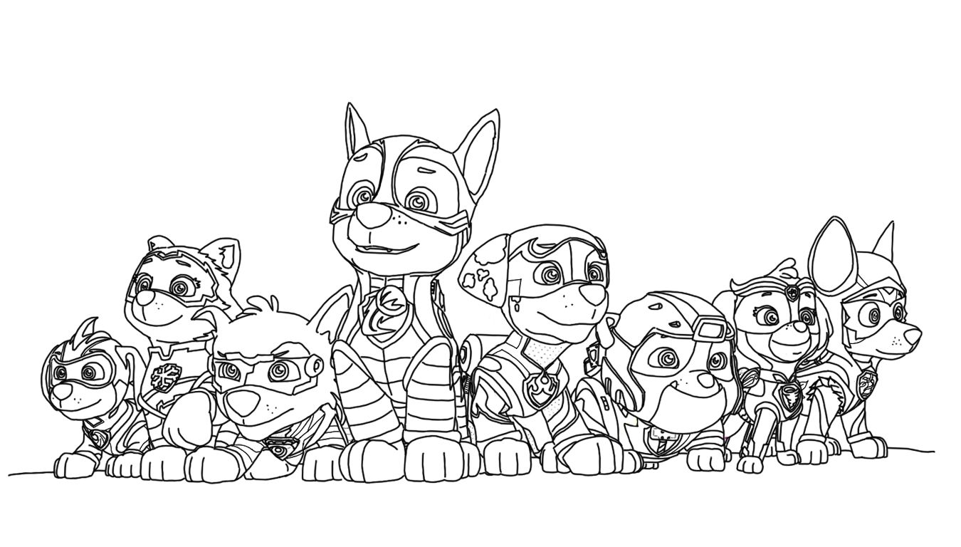 Paw Patrol Mighty Pups Coloring
