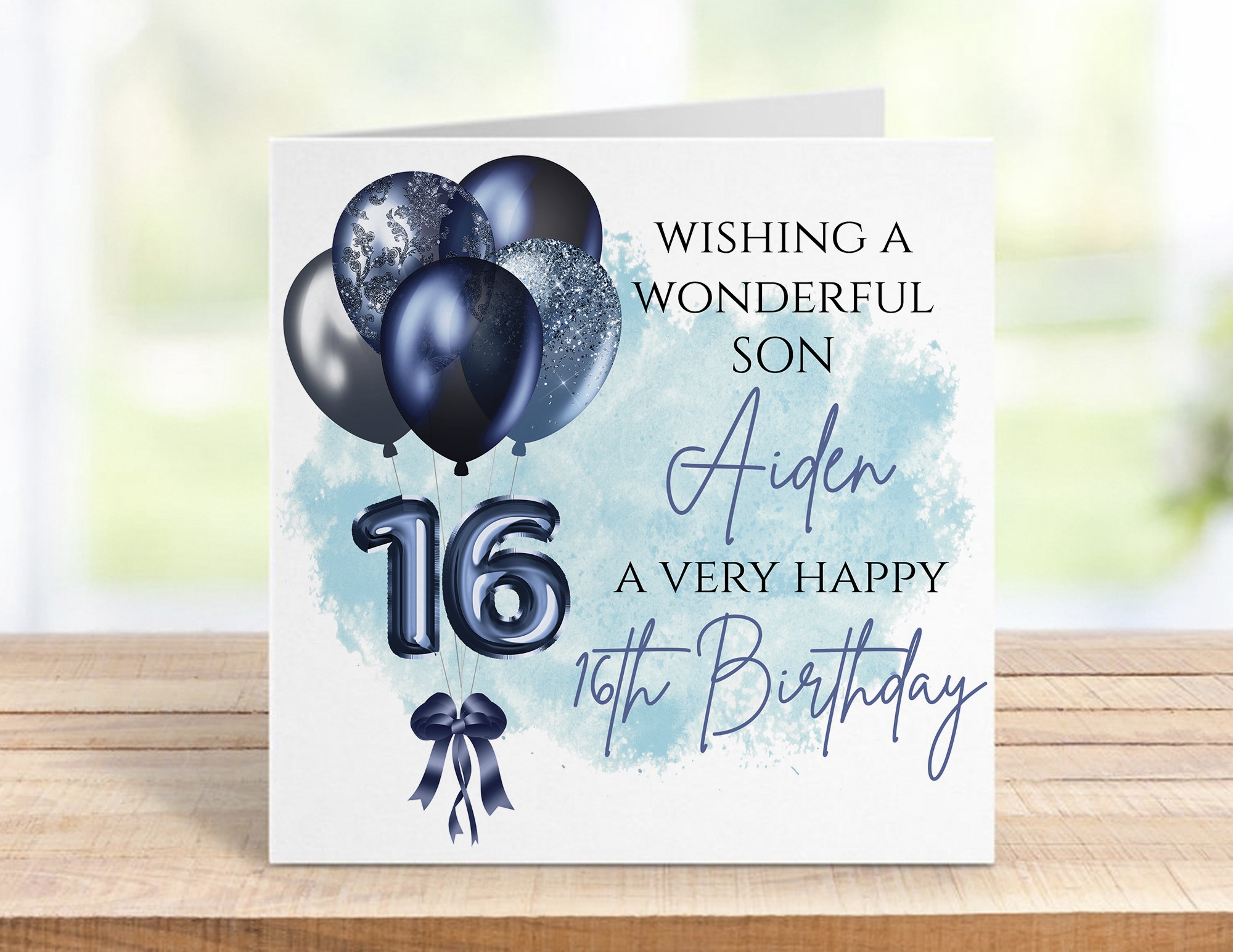 Personalised 16th Birthday Card For A Boy Blue Balloon Design For Son Grandson Brother Friend Nephew Godson Cousin Etsy