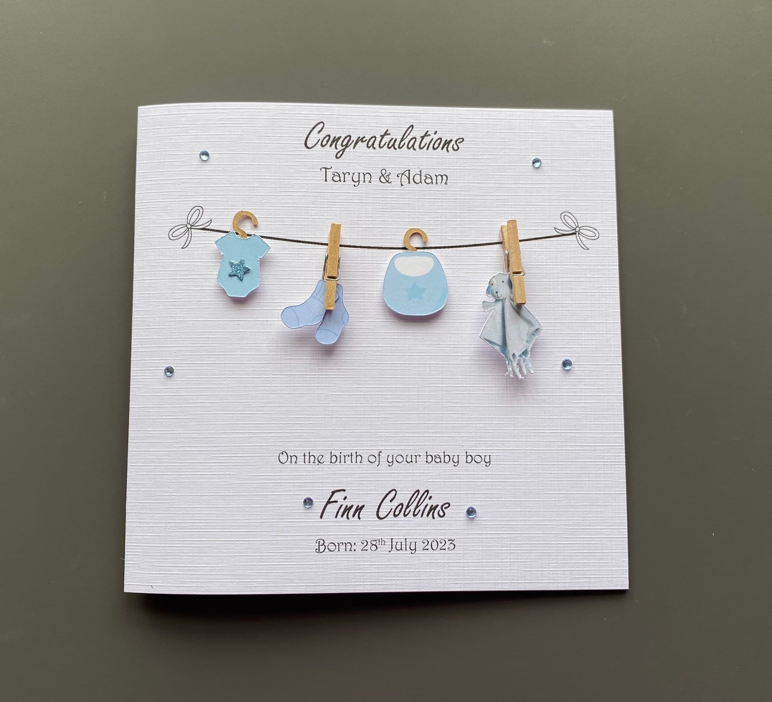 Personalised New Born Baby Boy Card Greetings Card Keepsake Handmade Greetings Card 3D Unique New Baby Card Etsy