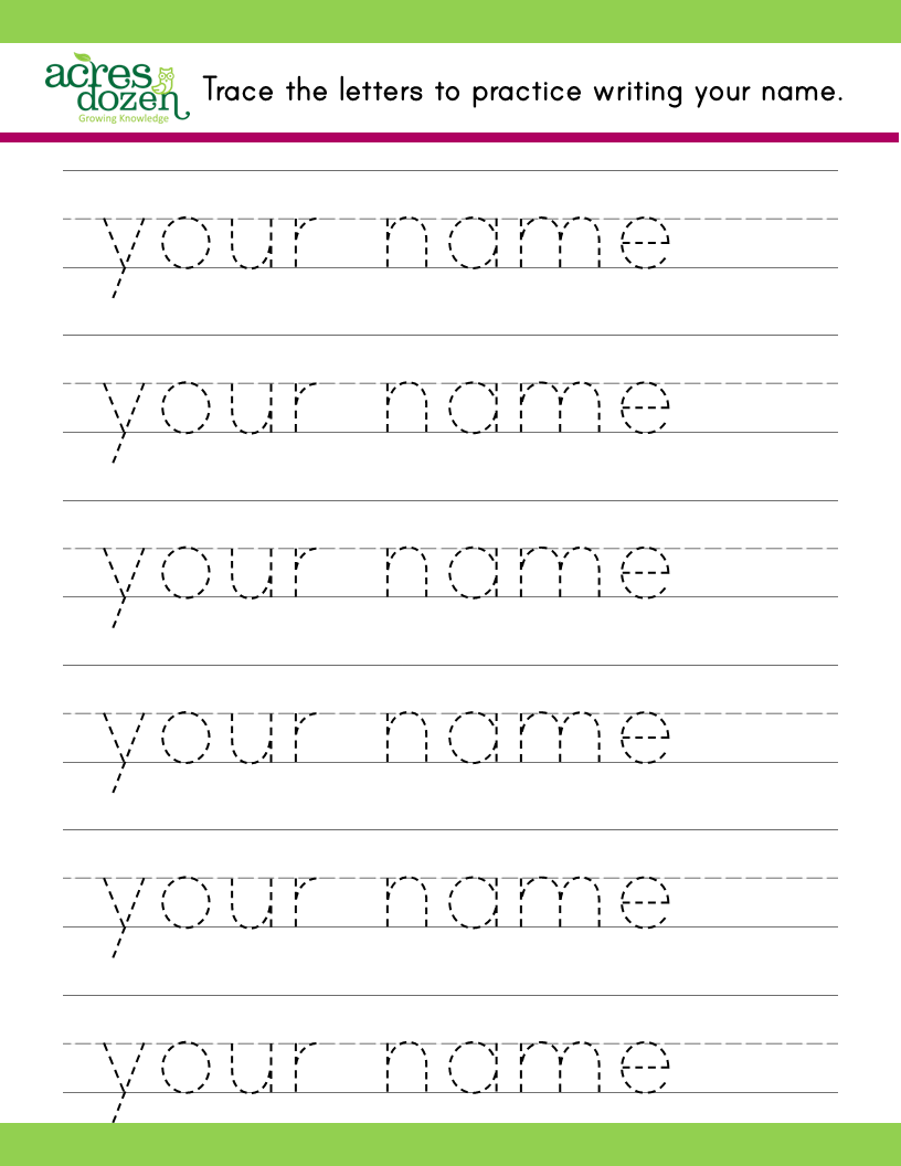 practice writing name worksheets