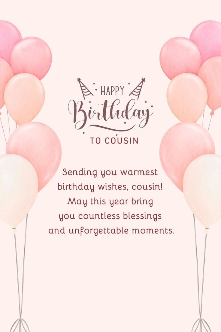 Short Birthday Wishes For Cousin Female